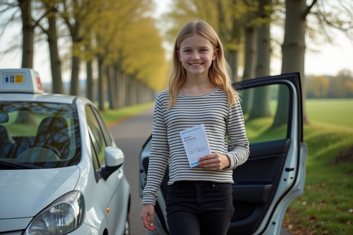 Fille française de 14 ans sortant d