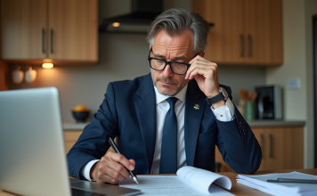 Malus : comment esquiver efficacement cet inconvénient fiscal ? Homme d'affaires en costume bleu examine des documents fiscaux