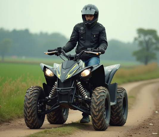 Permis quad 700cc : conditions et réglementation à connaître pour conduire en toute légalité Jeune homme en équipement moto près d'un quad 700cc en pleine nature