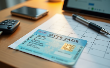 Récupération points permis conduire : délais législation en France Permis de conduire français sur un bureau en lumière naturelle