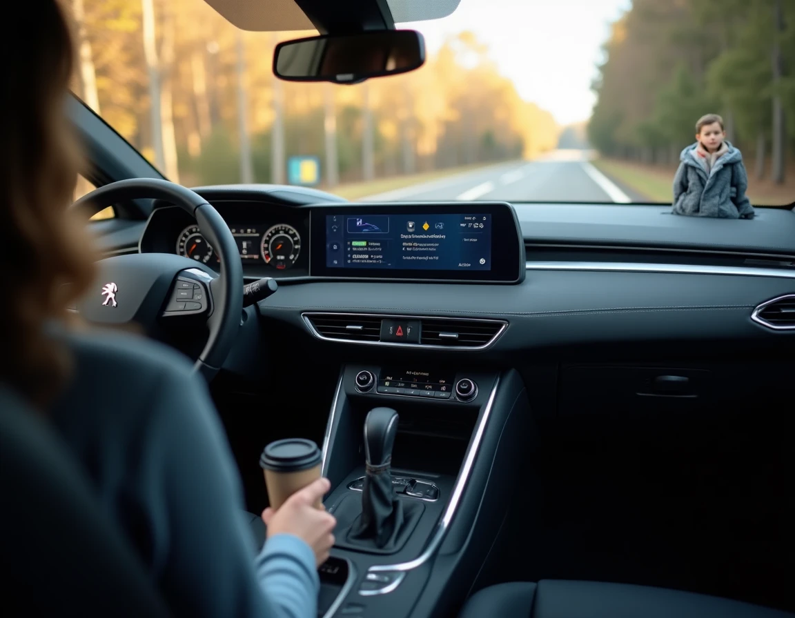 Intérieur et tableau de bord du Peugeot 3008 Hybrid avec affichage hybride et cockpit numérique