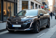 Peugeot 508 SW vue de face en ville en journée