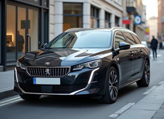 Peugeot 508 SW vue de face en ville en journée