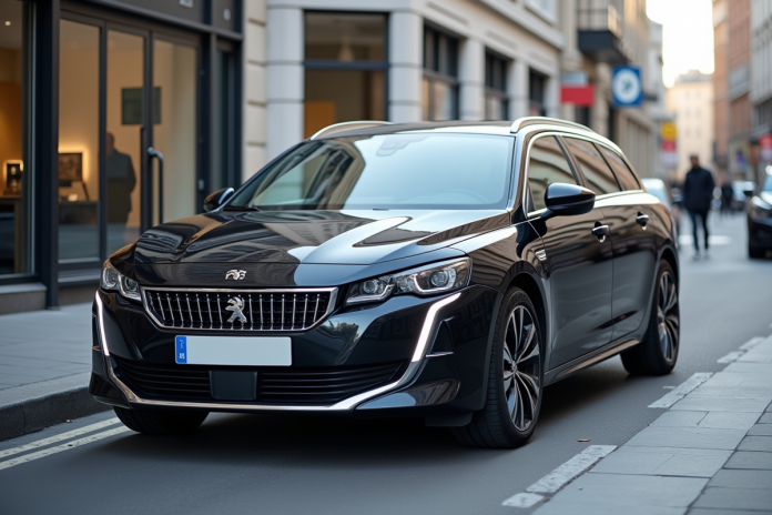 Peugeot 508 SW vue de face en ville en journée