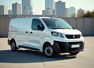 Retour sur les dimensions du Peugeot Expert : analyse pratique Véhicule Peugeot Expert blanc en extérieur en plein jour