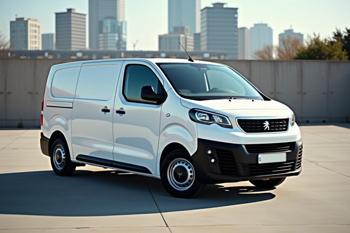 Véhicule Peugeot Expert blanc en extérieur en plein jour