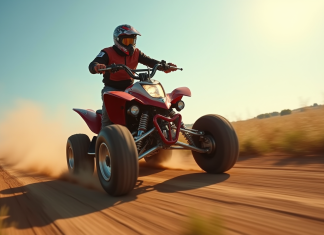Quad 500cc : quelle vitesse atteindre ? Les réponses détaillées Quad 500cc en pleine course sur un chemin de campagne